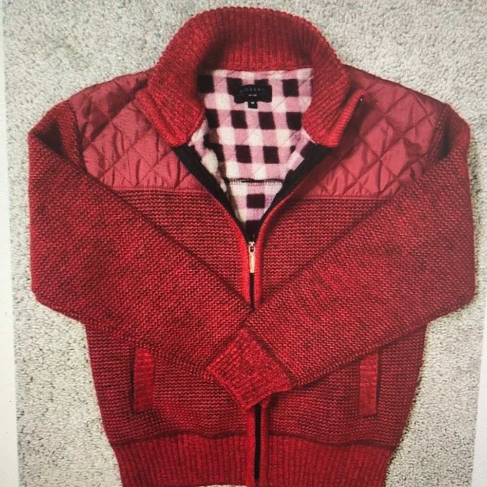 Red Quilted Knit Jacket
